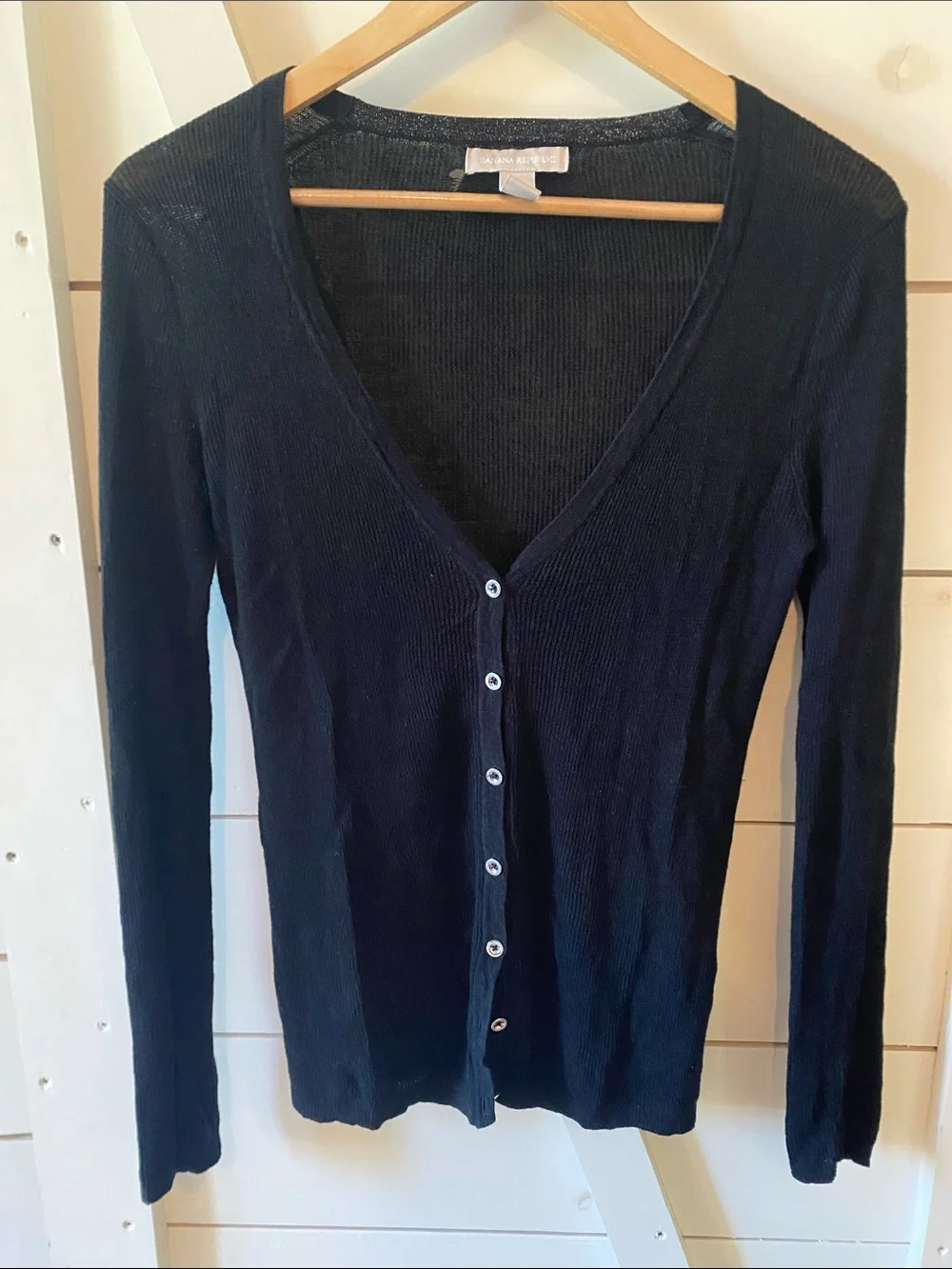 Banana Republic Black Button Front Cardigan - Picture 2 of 3